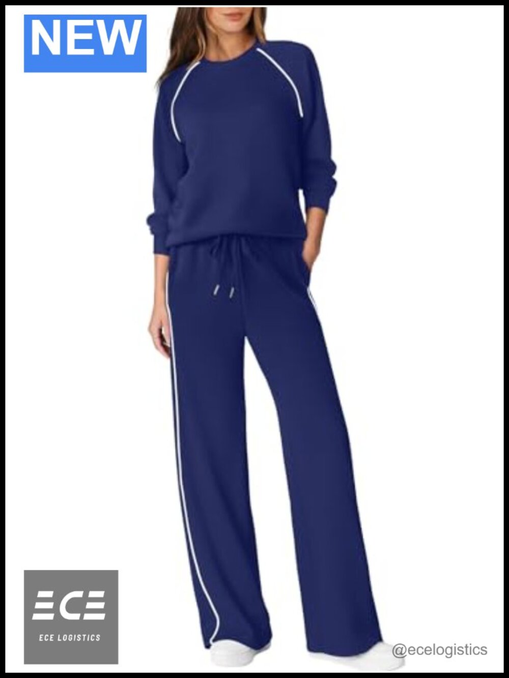 Women's 2 Piece Lounge Set Sweatsuit Long Sleeve Pullover Pants Pockets Casual